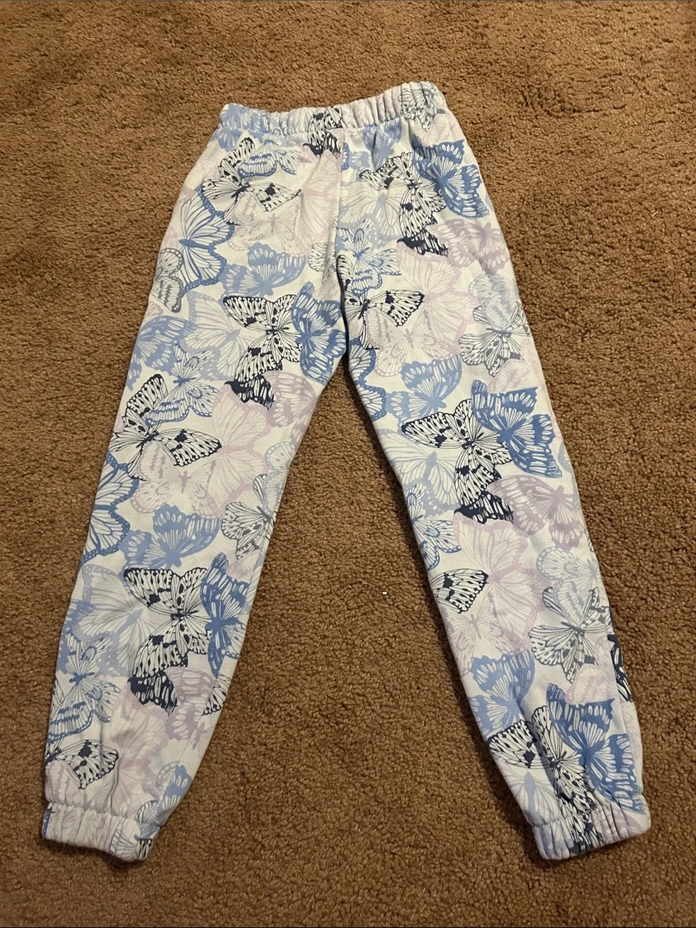 GAP Girls Butterfly Zip Hoodie & Joggers - Light Blue, Navy & White